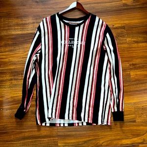 Men’s long-sleeve cotton-on multi-color striped shirt (size XL)